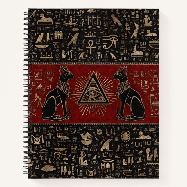 Cuaderno Gatos y ojos egipcios de Horus (Anverso)