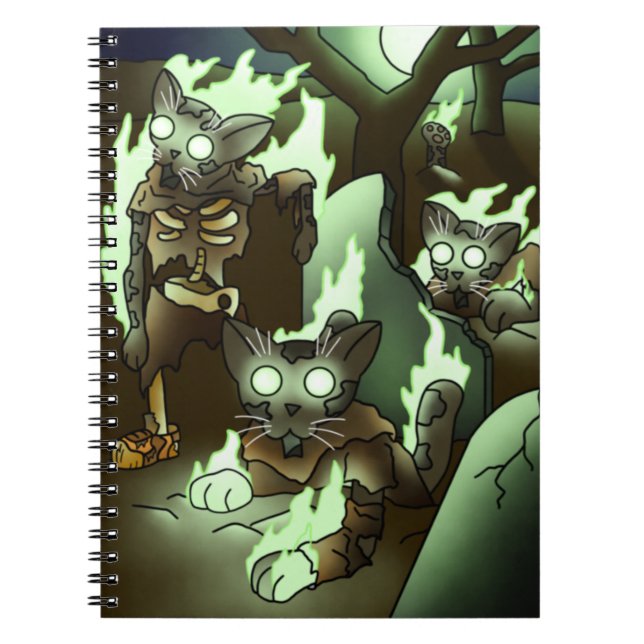 Cuaderno Gatos Zombie de Halloween (Frente)