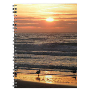Cuaderno Gaviotas junto al mar al atardecer