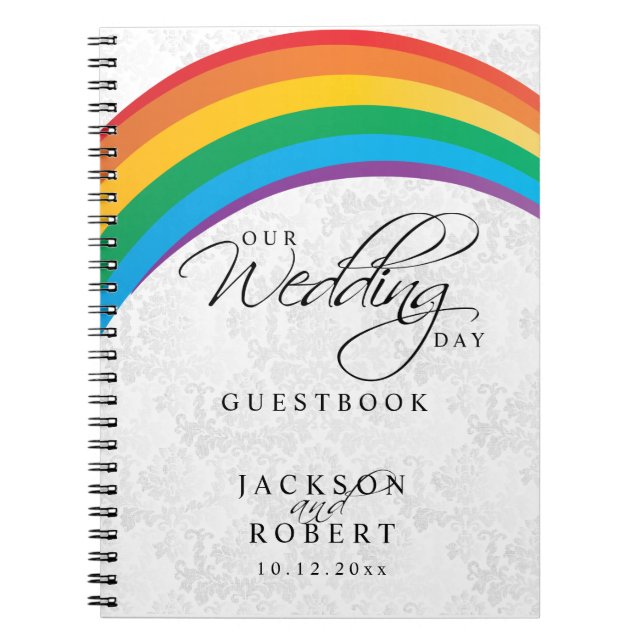 Cuaderno Gay arcoiris - Nuestro Día de la Boda - Libro de v (Frente)