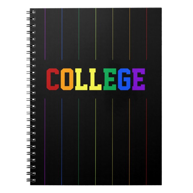 Cuaderno gay de las telas a rayas del arco iris de (Frente)