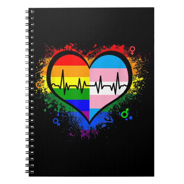 Cuaderno Gay Lesbian Gay Lesbiana LGBT Gay Heartbeat L (Frente)