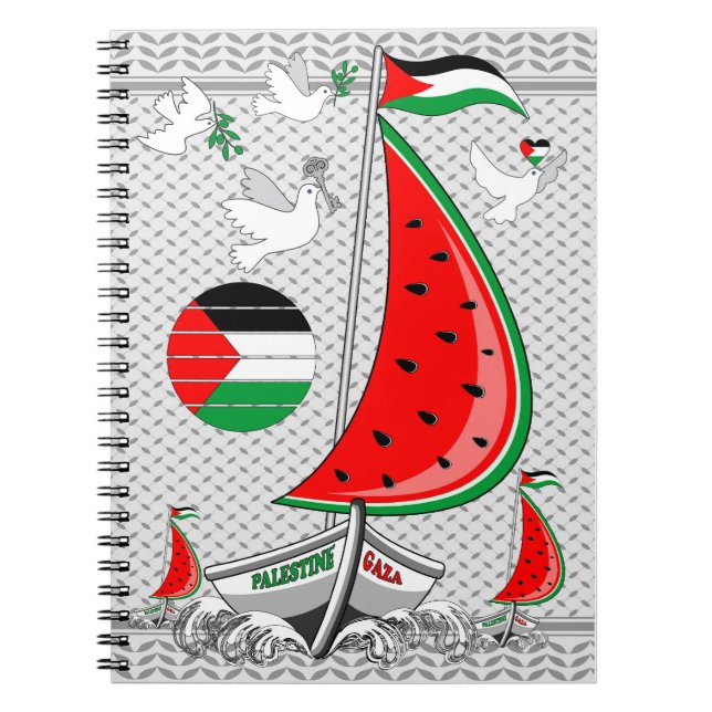 Cuaderno Gaza: Barcos de la Flotilla de Sumuda por la Liber (Frente)