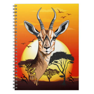 Cuaderno Gazelle Animal salvaje Antelope africano