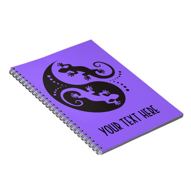 Cuaderno Geckos YIN & YANG negro + tu fondo e idea (Lado Derecho)