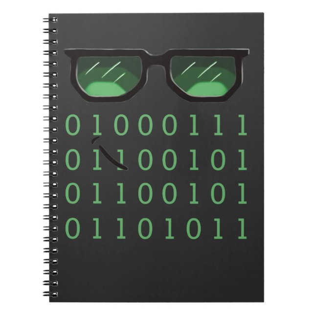 Cuaderno Geek de codificación de código binario (Frente)