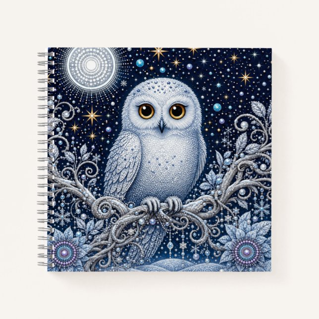 Cuaderno Geheimnisse der Winternacht – Schneeeule (Anverso)