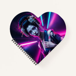Cuaderno Geisha with Neon Background – Fridge Magnet Art