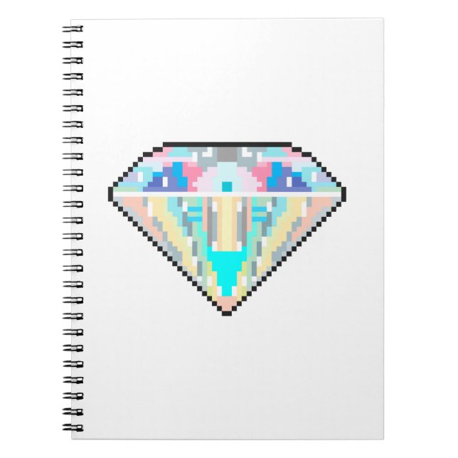 Cuaderno Gema de diamantes de arte de píxeles (Frente)