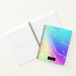 Cuaderno Gema de Ópalo Iridescente Holográfico | Personaliz