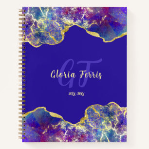Cuaderno Gemas Ópalas de Fuego y venas de oro glitzy
