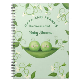 Cuaderno Gemelos con dos margaritas en un Baby Shower de po