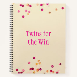 Cuaderno Gemelos rosados y rojos por la victoria