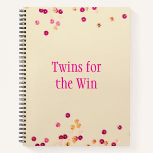 Cuaderno Gemelos rosados y rojos por la victoria