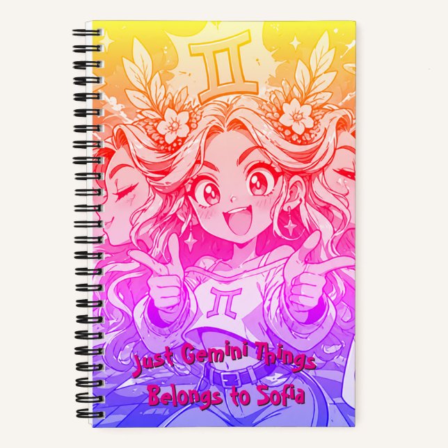 Cuaderno Gemini Anime Galaxy Chic Spiral Notebook (Anverso)