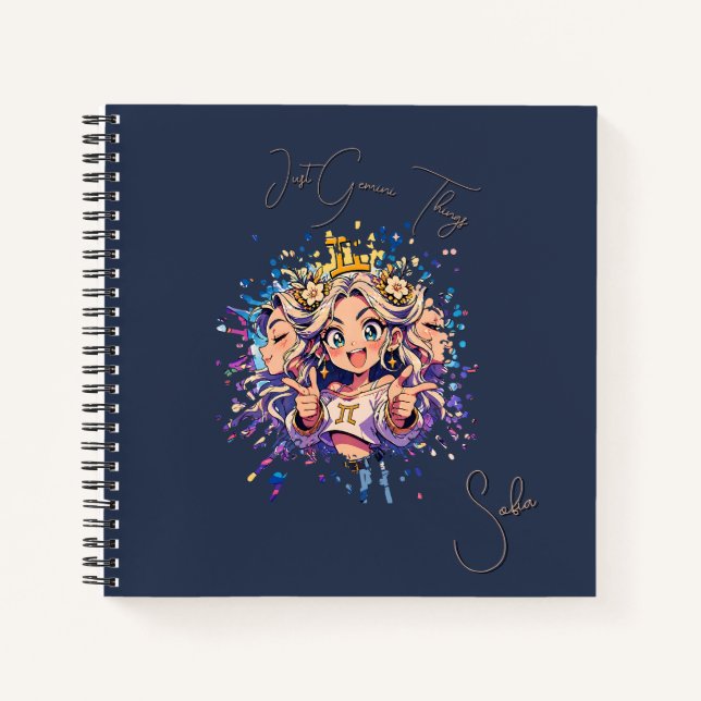 Cuaderno Gemini Sweet 16 Square Custom Notebook (Anverso)