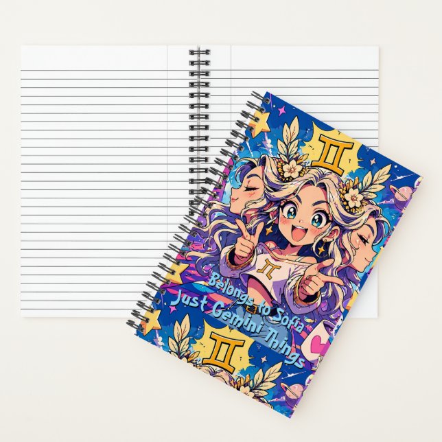 Cuaderno Gemini Zodiac Anime Girl Premium Notebook (Interior)