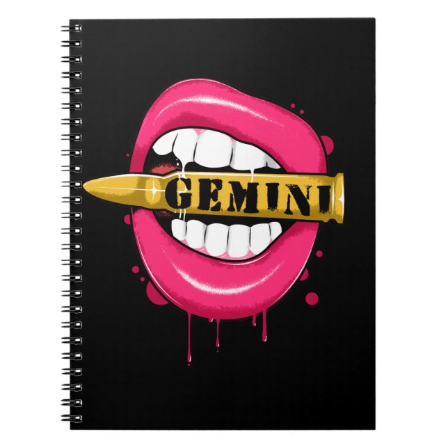 Cuaderno Gemini Zodiac Rótulo Chica Cumpleaños Mayo Junio (Frente)