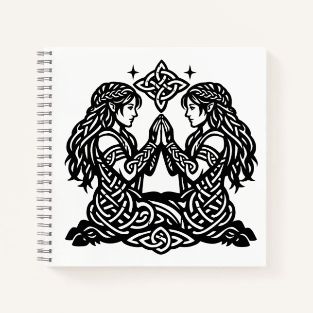 Cuaderno Géminis — Gemelos del Zodiaco de Tinta Embrujada (Anverso)