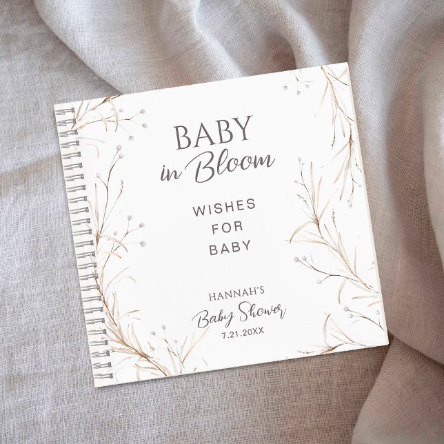 Cuaderno Gender-Neutral Boho Baby in Bloom Wishes for Baby (Subido por el creador)