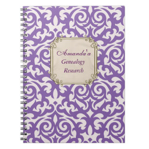 Cuaderno Genealogía púrpura elegante del damasco