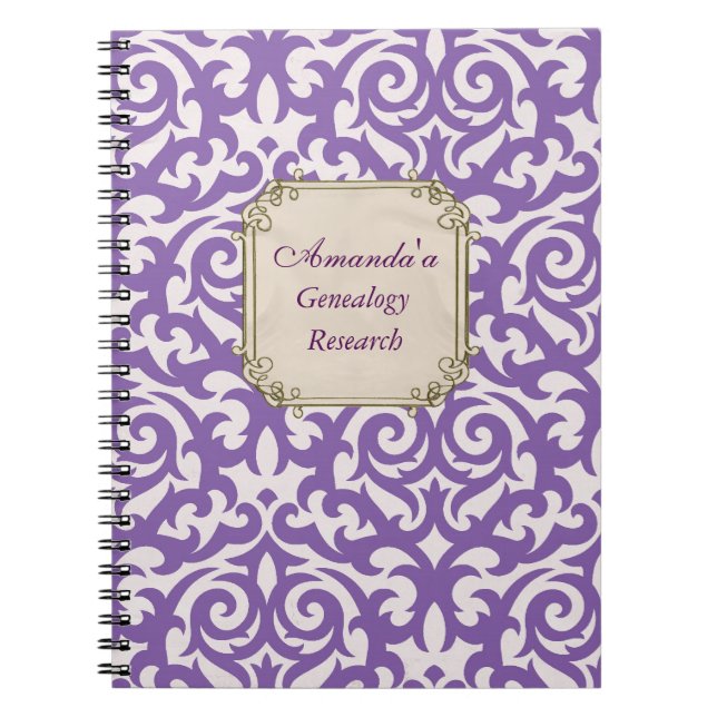 Cuaderno Genealogía púrpura elegante del damasco (Frente)