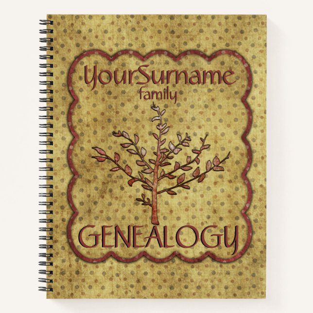 Cuaderno Genealogía rojo y amarillo (Anverso)