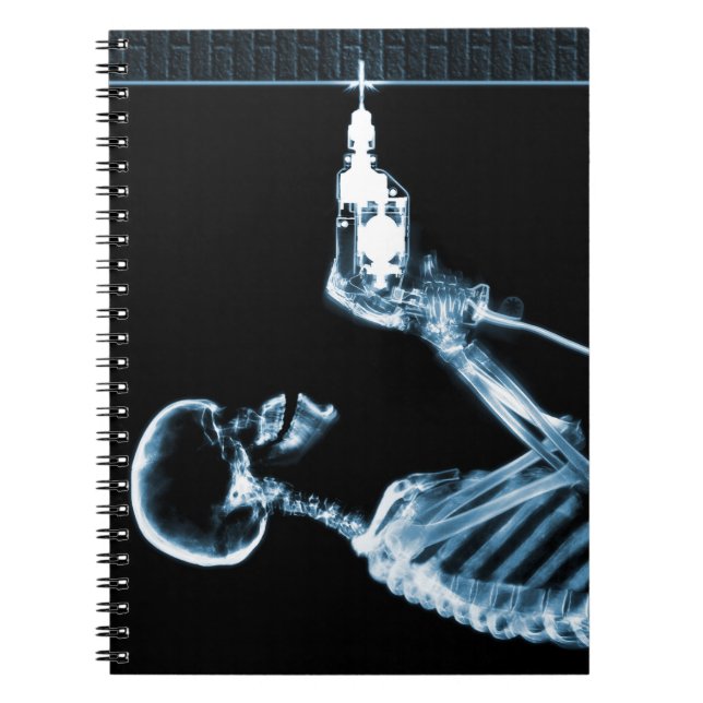Cuaderno Generador de esqueletos de rayos X azul (Frente)