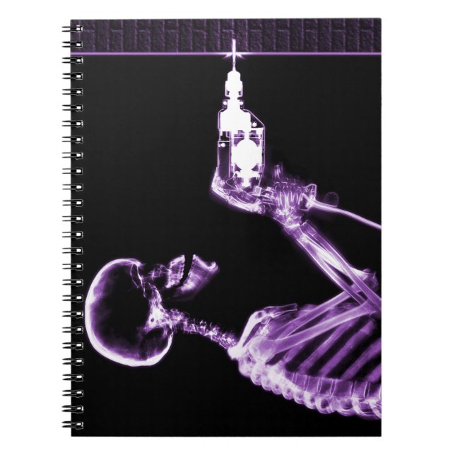 Cuaderno Generador de esqueletos morado de rayos X (Frente)