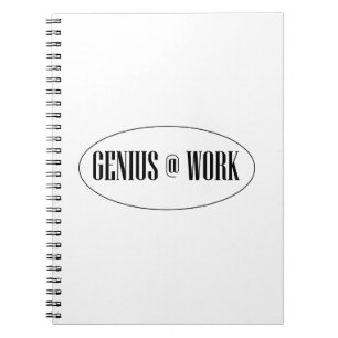 Cuaderno Genio en el logotipo del trabajo