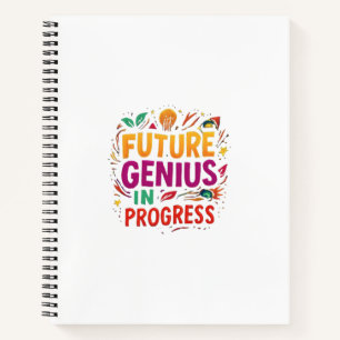Cuaderno Genio futuro en progreso Motivación divertida no