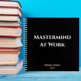 Cuaderno Genio Negro Divertido en el Trabajo Minimalista Pe
