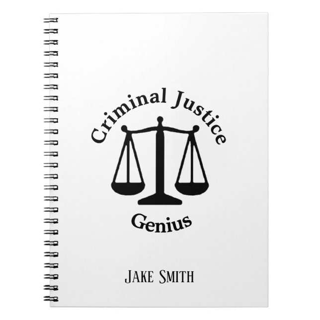 Cuaderno Genio personalizado de la justicia penal (Frente)