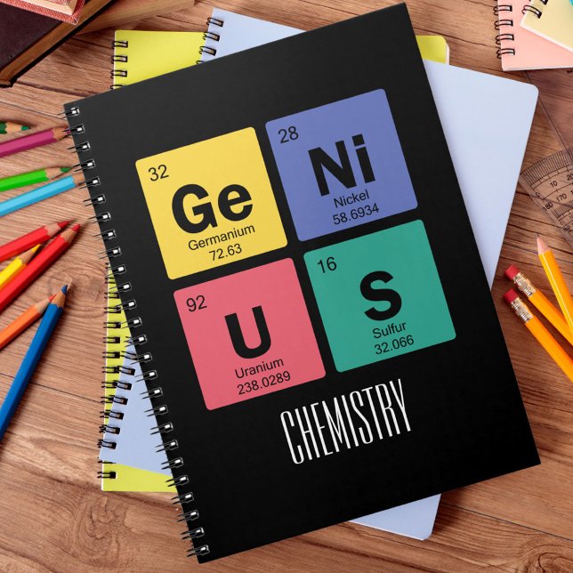 Cuaderno Genius | Tabla periódica de elementos Asunto (Customize with a subject name, class, etc.  Available in multiple sizes and types. )