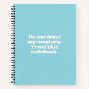 Cuaderno Gente Divertida Olvidadiza Frase Azul Pastel