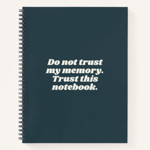 Cuaderno Gente Divertida Olvidadiza Frase Azul Verde Oscuro