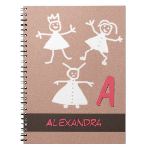 Cuaderno Gente feliz palo sonriente agitando cualquier nomb