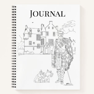 Cuaderno Gente Highland con gatos escoceses en espiral