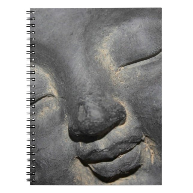 Cuaderno Gentil escultura de Piedra de Cara Buda (Frente)
