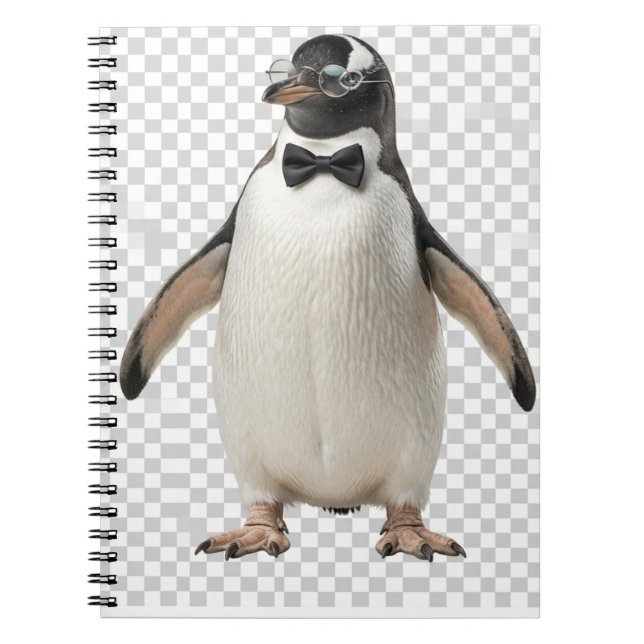 Cuaderno Gentleman Penguin in Bow Tie and Glasses (Frente)