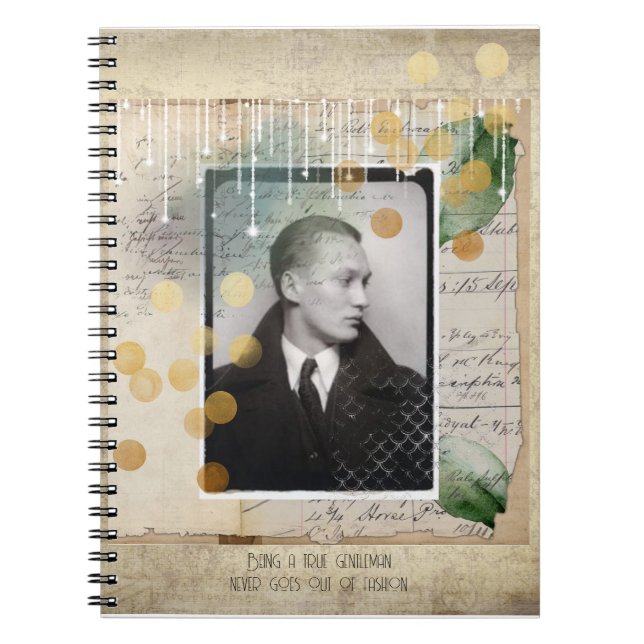 Cuaderno Gentleman Vintage design con cita (Frente)