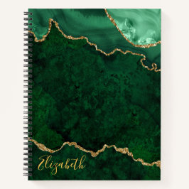 Cuaderno Geodo de la áscara de mármol verde de color de agu