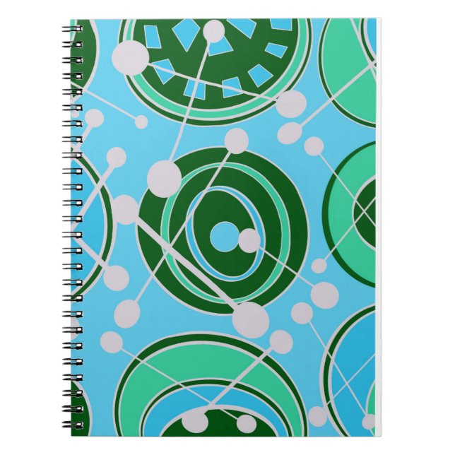 Cuaderno Geoformas en verde, azul y blanco (Frente)