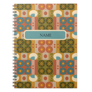 Cuaderno Geometría de mediados de siglo, patrón retro sin c