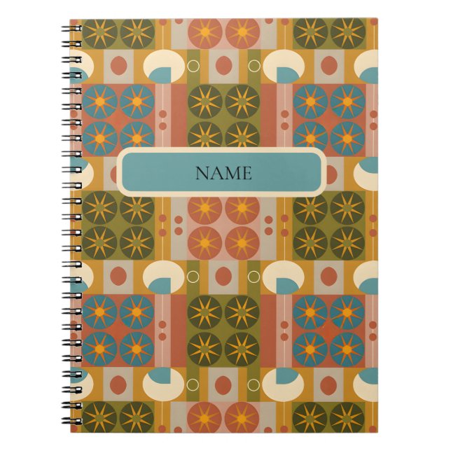Cuaderno Geometría de mediados de siglo, patrón retro sin c (Frente)