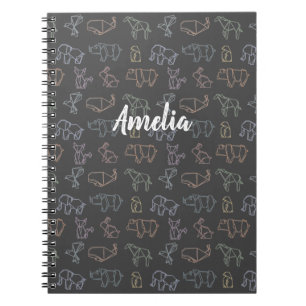 Cuaderno Geometría de Personalizable colorida Origami Anima