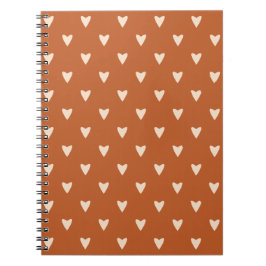 Cuaderno Geometría en amor - crema en ocre rojo - patrón.