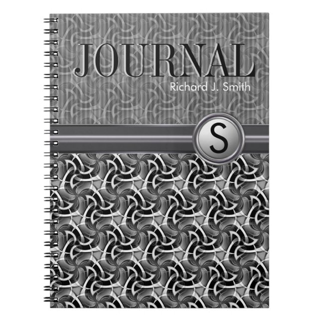 Cuaderno Geometría Hexagon Pattern Black White Journal (Frente)