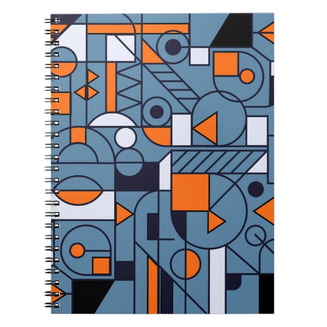 Cuaderno Geometría minimalista: Poster abstracto retro (Frente)