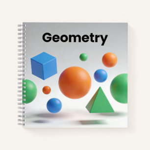 Cuaderno Geometría Moderna Formas 3D Coloridas Profesor Est
